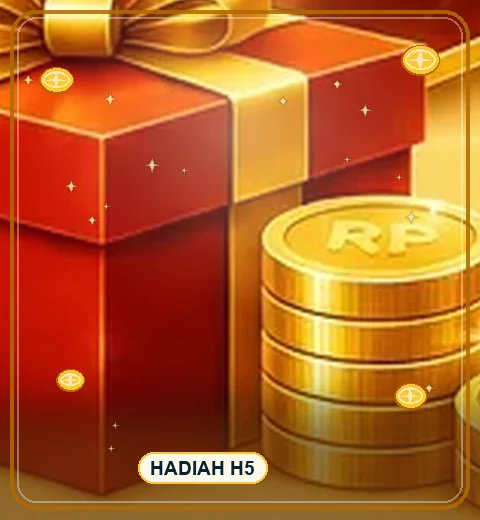 Kotak hadiah dan koin emas dari materi promosi resmi H5 kkwin